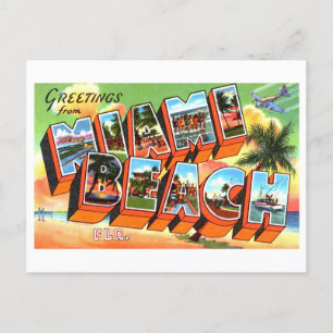  groeten van Miami Beach, Florida, Briefkaart
