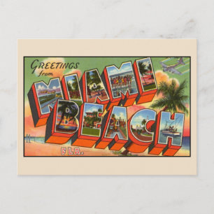 Groeten van Miami Beach Florida Briefkaart
