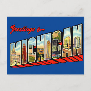  groeten van Michigan Travel Briefkaart