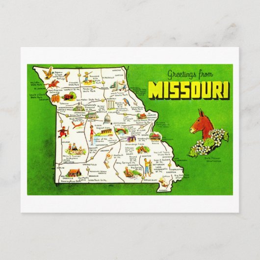 groeten van Missouri Kaart (Voorkant)