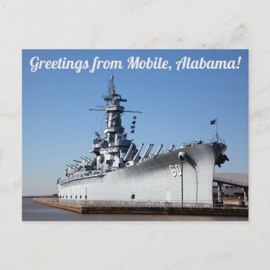 Groeten van Mobile, Alabama, BB-60 Briefkaart (Voorkant)