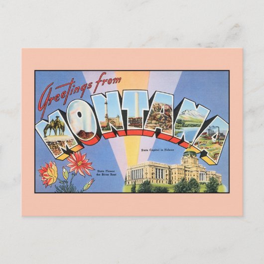  groeten van Montana Briefkaart (Voorkant)