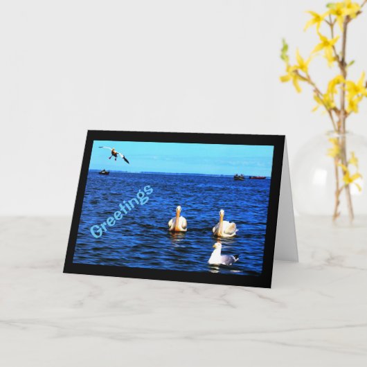 Groeten van Mooi Meer Winnebago Kaart (Gele Bloem)