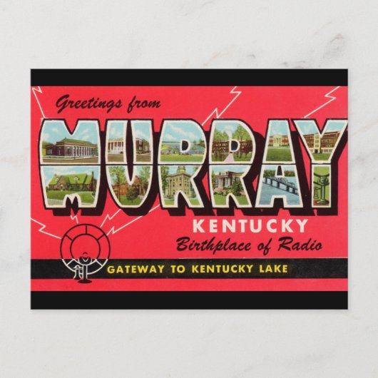 Groeten van Murray Kentucky Travel Briefkaart (Voorkant)