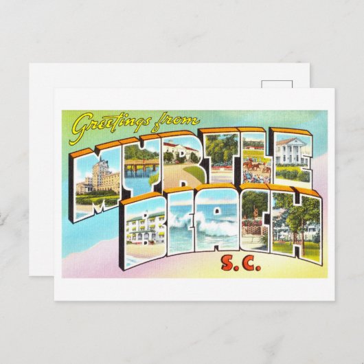  groeten van Myrtle Beach, SC Briefkaart (Voorkant / Achterkant)