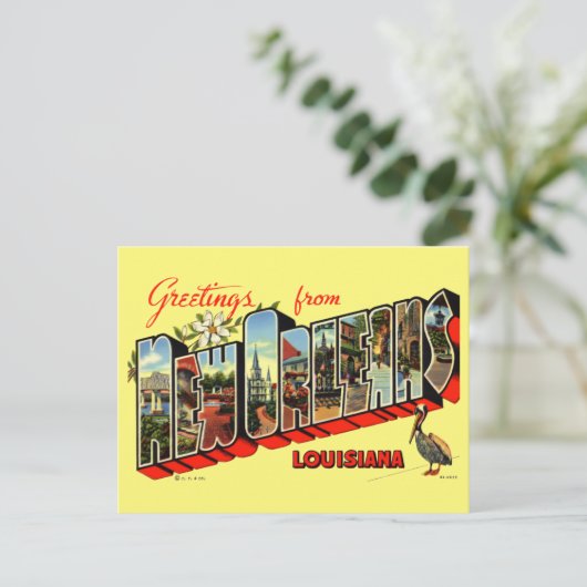 groeten van New Orleans Travel Briefkaart (Staand voorkant)