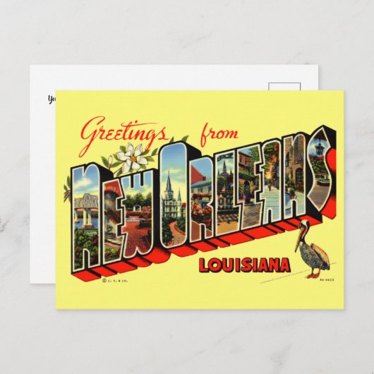  groeten van New Orleans Travel Briefkaart (Voorkant / Achterkant)