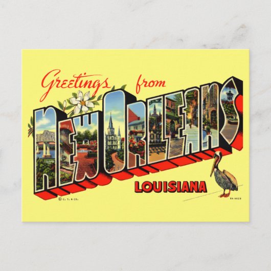 groeten van New Orleans Travel Briefkaart (Voorkant)