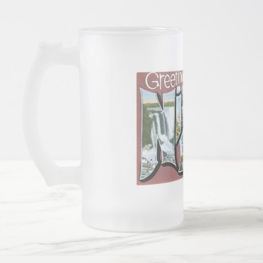 Groeten van Niagara Herfsten! Matglas Bierpul (Links)