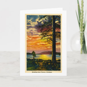 Groeten van Noorwegen, Michigan - Vintage Kaart