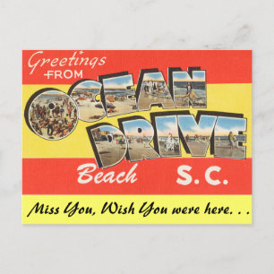 Groeten van Ocean Drive Beach Briefkaart