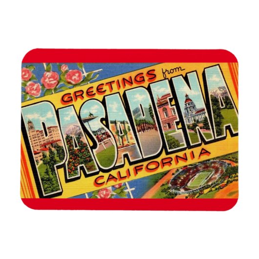 Groeten van Pasadena California magnet Magneet (Horizontaal)