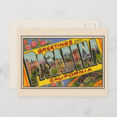 Groeten van Pasadena Vintage Wedding Postcard Briefkaart (Voorkant / Achterkant)