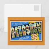 groeten van Petoskey Michigan Briefkaart (Voorkant / Achterkant)