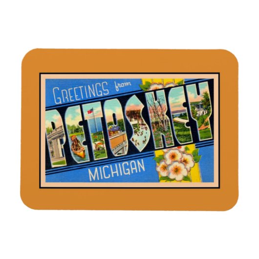 groeten van Petoskey Michigan Magneet (Horizontaal)