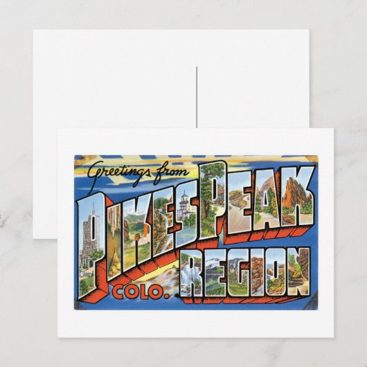 Groeten van Pikes Peak, CO! Briefkaart (Voorkant / Achterkant)