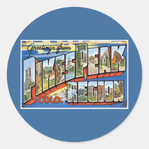 Groeten van Pikes Peak, CO! Ronde Sticker