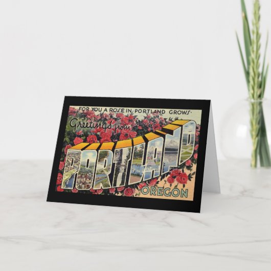 Groeten van Portland Oregon Kaart (Voorkant)