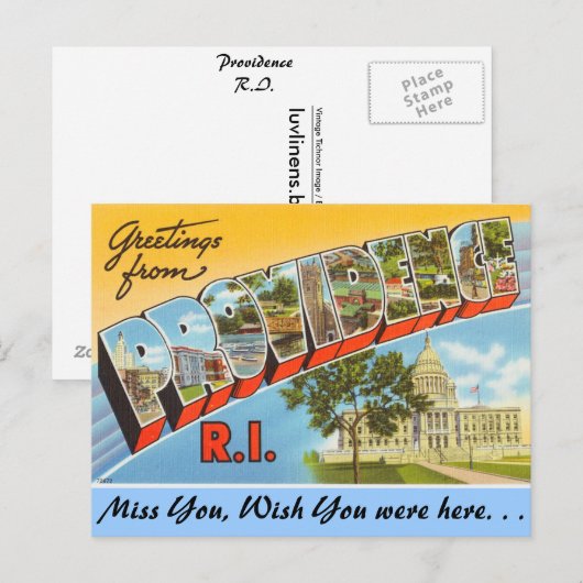 Groeten van Providence Briefkaart (Voorkant / Achterkant)