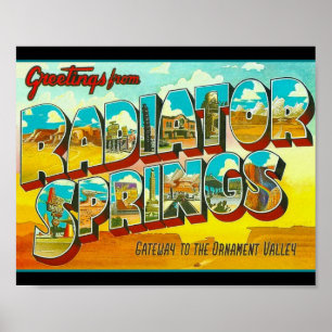 Groeten van Radiator Springs Arizona Poster