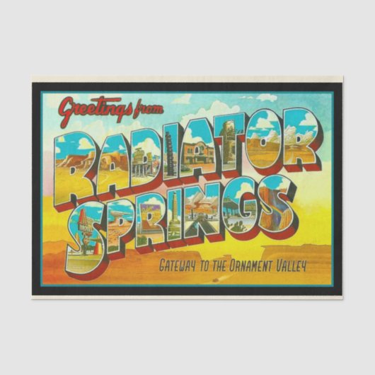 Groeten van Radiator Springs Arizona Tissuepapier (Voorkant)