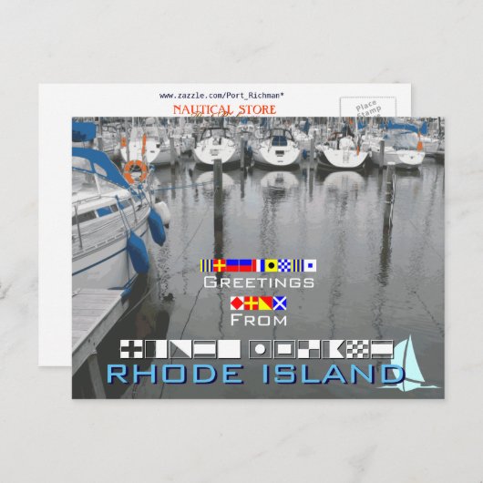 Groeten van Rhode Island Briefkaart (Voorkant / Achterkant)