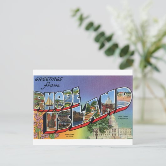 Groeten van Rhode Island Briefkaart (Staand voorkant)