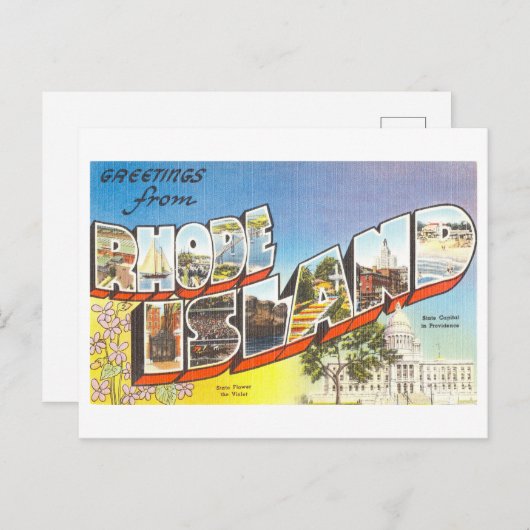 Groeten van Rhode Island Briefkaart (Voorkant / Achterkant)