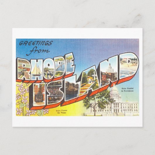  Groeten van Rhode Island Briefkaart (Voorkant)