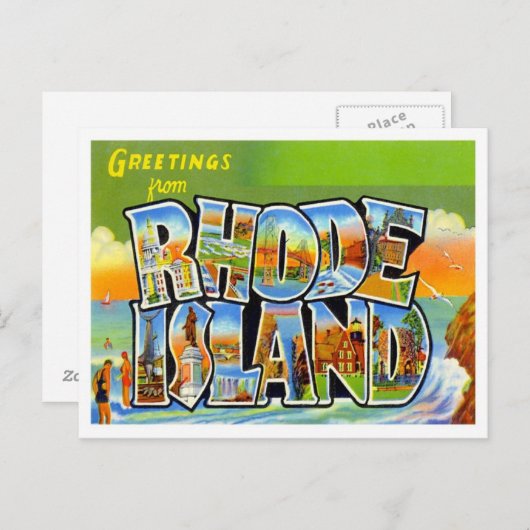 Groeten van Rhode Island Briefkaart (Voorkant / Achterkant)