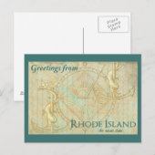 Groeten van Rhode Island, de oceaanstaat Briefkaart (Voorkant / Achterkant)