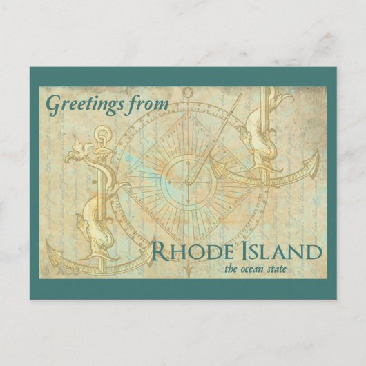 Groeten van Rhode Island, de oceaanstaat Briefkaart (Voorkant)