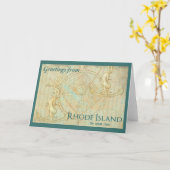 Groeten van Rhode Island, de oceaanstaat Kaart (Gele Bloem)