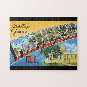 Groeten van RI_Vintage Travel Providence Legpuzzel