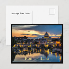Groeten van Roma Italia, aangepaste tekst Briefkaart