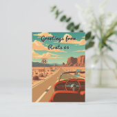 Groeten van Route 66 Gepersonaliseerde Road Trip Briefkaart (Staand voorkant)