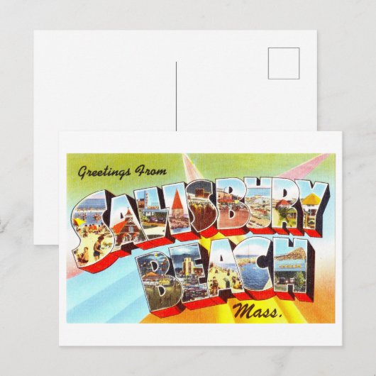  groeten van Salisbury Beach, Mass., Briefkaart (Voorkant / Achterkant)