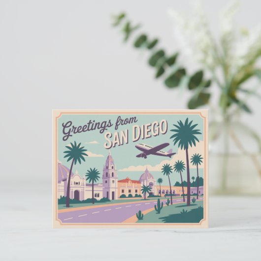  groeten van San Diego Classic Retro Briefkaart (Staand voorkant)