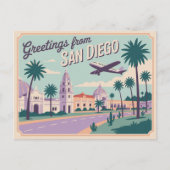 groeten van San Diego Classic Retro Briefkaart (Voorkant)