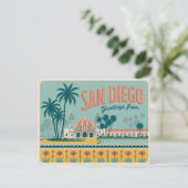 groeten van San Diego Classic Retro Briefkaart (Staand voorkant)