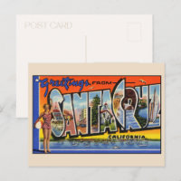 Groeten van Santa Cruz Grote Brief Vintage