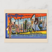 Groeten van Santa Cruz Grote Brief Vintage Briefkaart (Voorkant)
