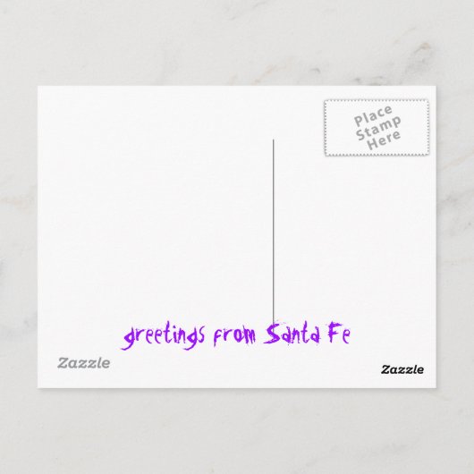 groeten van Santa Fe Briefkaart (Achterkant)