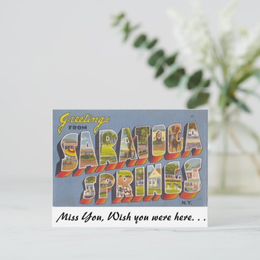 Groeten van Saratoga Springs Briefkaart (Staand voorkant)
