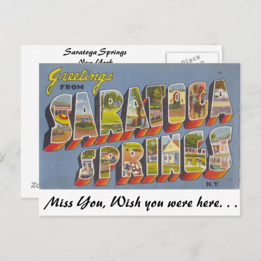 Groeten van Saratoga Springs Briefkaart (Voorkant / Achterkant)