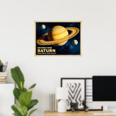 Groeten van Saturn Retro Sci-Fi Poster (Thuiskantoor)