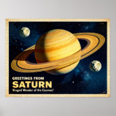 Groeten van Saturn Retro Sci-Fi Poster (Voorkant)