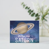 Groeten van Saturnus - Ruimtevaart Briefkaart (Staand voorkant)