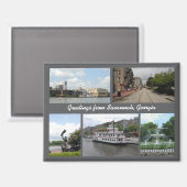 Groeten van Savannah Georgia magneet (Voorkant / Achterkant)