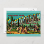Groeten van SHEBOYGAN WISCONSIN Briefkaart (Voorkant / Achterkant)